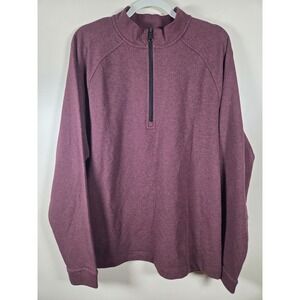 Public Rec Mens Pima Cotton Quarter Zip Pullover Burgundy Heather XL Athleisure